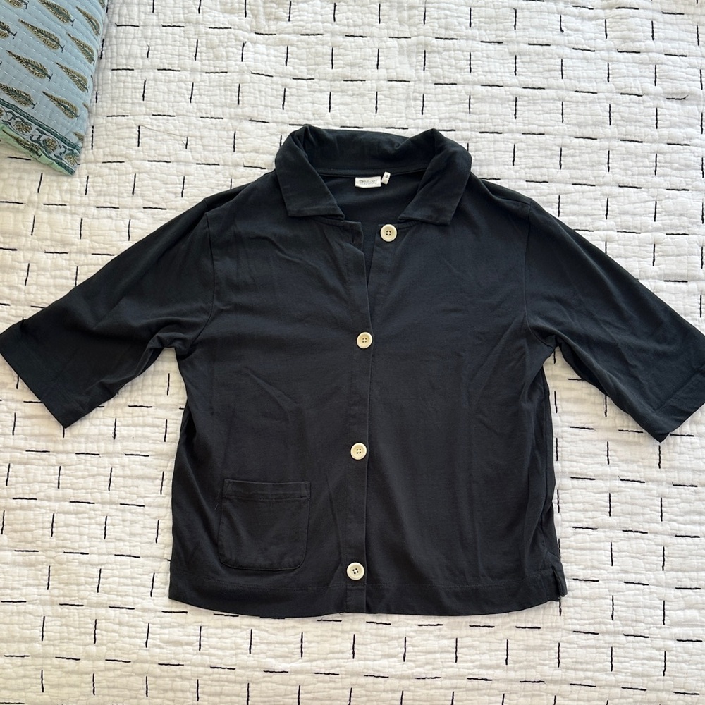 Women's Black Button-Up Top